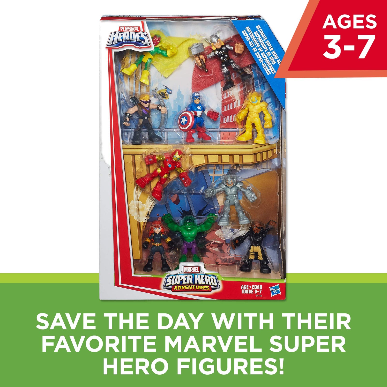 Playskool Heroes Marvel Super Hero Adventures Ultimate Super Hero Set, 10 Collectible 2.5-Inch Action Figures, Toys for Kids Ages 3 and Up (Amazon Exclusive)