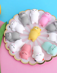 Outee 12 Pcs Mochi Animals Toys Mochi Cat Stress Relief Toys Mochi Animals Party Favors for Kids Mini Animals Cat for Kids Adults

