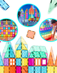 NVHH 100PCS Magnetic Tiles Oversize Magnetic Building Blocks for Kids Ages 4-8, Educational Construction Toys for Toddlers 3-5, Birthday Gifts Toys for 3 4 5 6 7 8+Year Old Boys Girls
