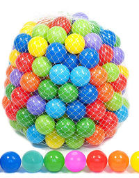 Playz 50 Soft Plastic Mini Ball Pit Balls w/ 8 Vibrant Colors - Crush Proof, No Sharp Edges, Non Toxic, Phthalate & BPA Free for Baby Toddler Ball Pit, Play Tents & Tunnels Indoor & Outdoor
