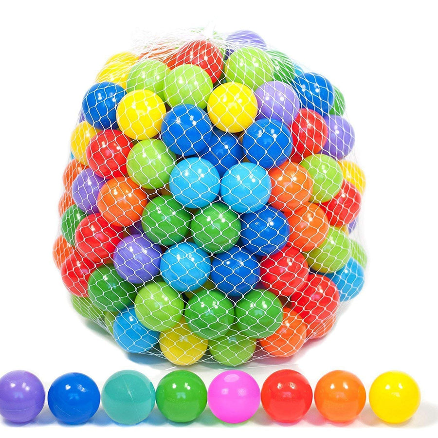 Playz 50 Soft Plastic Mini Ball Pit Balls w/ 8 Vibrant Colors - Crush Proof, No Sharp Edges, Non Toxic, Phthalate & BPA Free for Baby Toddler Ball Pit, Play Tents & Tunnels Indoor & Outdoor