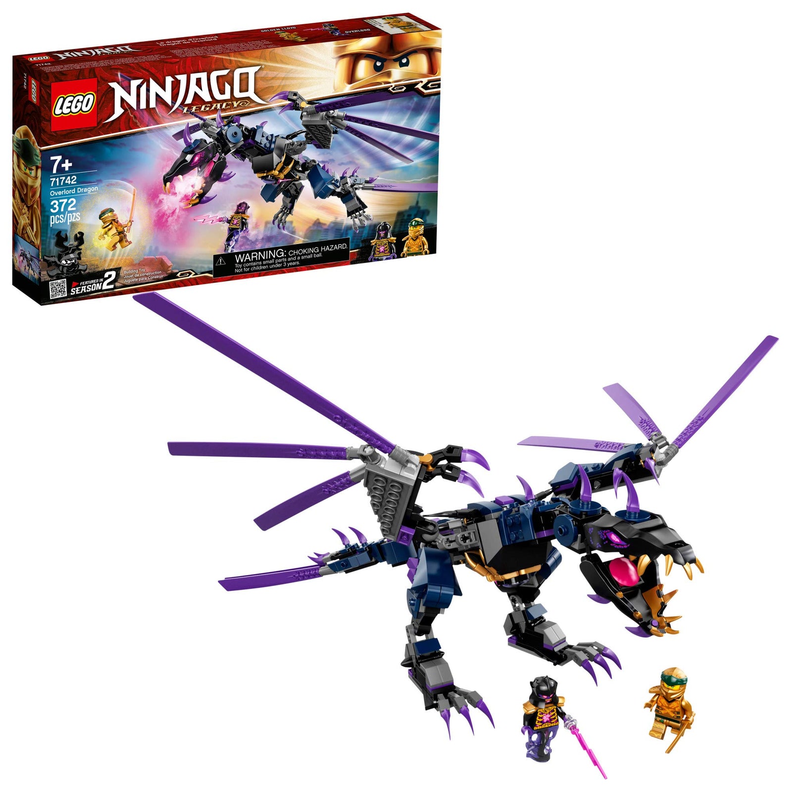 LEGO NINJAGO Legacy Overlord Dragon 71742 Ninja Playset Building Kit Featuring Posable Dragon Toy, New 2021 (372 Pieces)