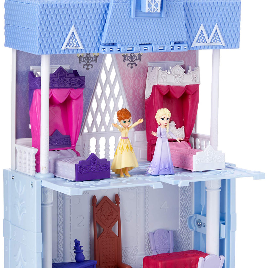 Disney Frozen Pop Adventures Arendelle Castle Playset with Handle, Including Elsa Doll, Anna Doll, & 7 Accessories - Toy for Kids Ages 3 & Up , Blue