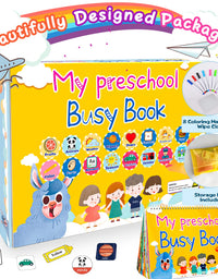 HeyKiddo Toddler Busy Book, Autism Toys for Kids, Preschool Learning Activity Binder, 16 Themes with Colorful Pages, Educational Book for Autism & Special Needs, Drawing Book for Home School Learning
