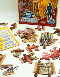 Human Body Kids 100 Piece Floor Puzzle - 4ft Tall | Dr Livingston's Unique Shaped Science Floor Jigsaw Puzzles, Accurate Medical Illustrations of The Body for Kids
