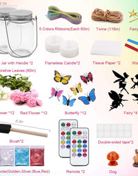 Alritz Fairy Lantern Craft Kit - Gift for Kids Ages 4-12 - Remote Control Mason Jar Night Light - DIY Garden Decor Art Project, Best Creative Activities for Birthday Party and School
