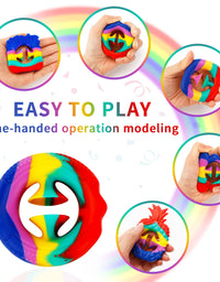5 Pack Finger Sensory Toy Fidget Snapper Pack, Snap Grip Grab Squeeze Toy for Stress Anxiety Relief, Miniature Novelty Party Popper Noise Maker Hands Toy for Kids Adult ADHD Snap it Rainbow Colorful
