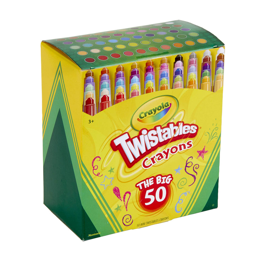 Crayola Twistables Crayons Coloring Set, Kids Craft Supplies, Gift, 50 Count