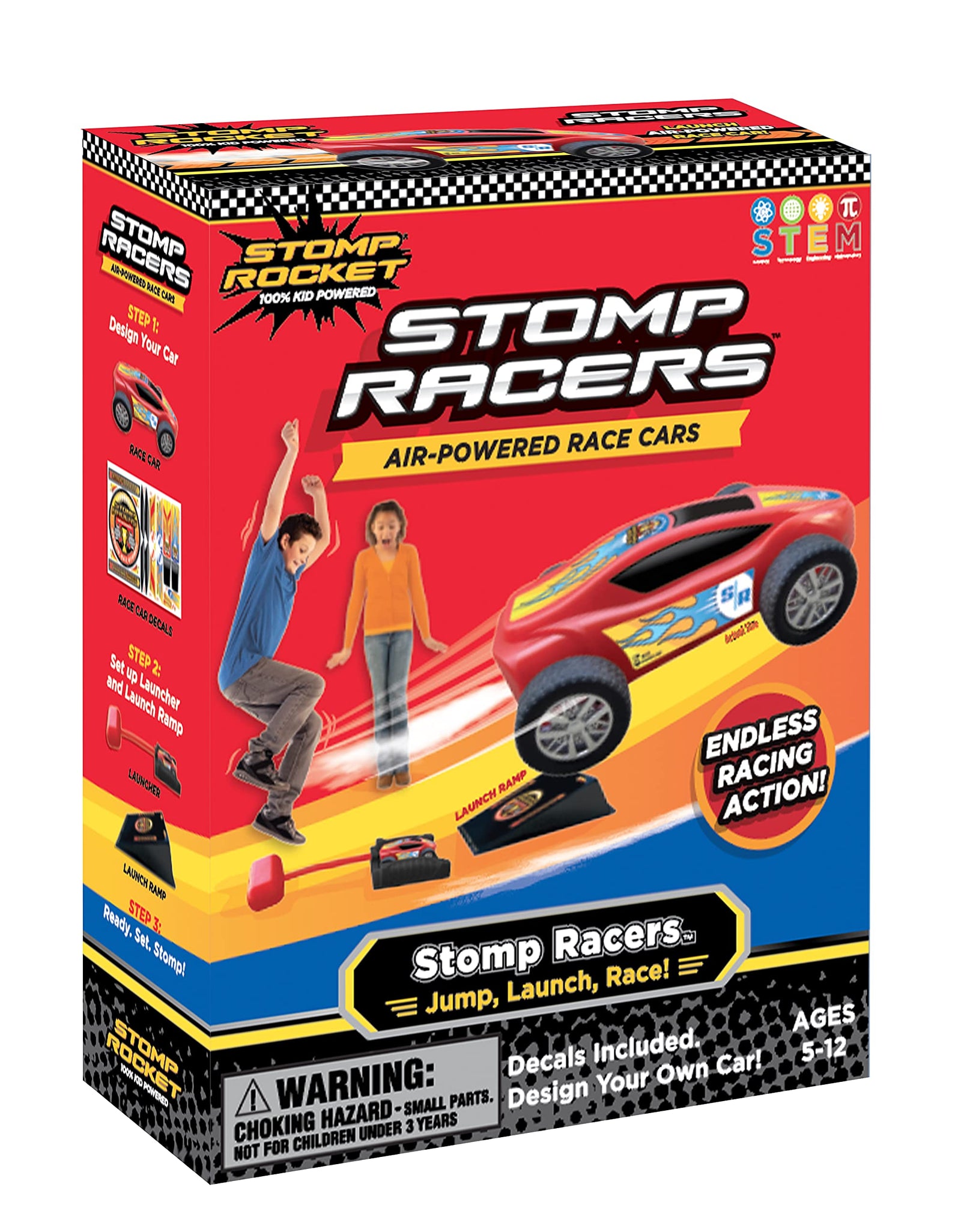 Stomp Racers by Stomp Rocket-Toy Car Launcher, Air Powered Car for Racing and Jumping Toy Car Launcher and ramp | Great for Outdoor and Indoor Play STEM Gifts for Boys and Girls-Ages 5 6 7 8…
