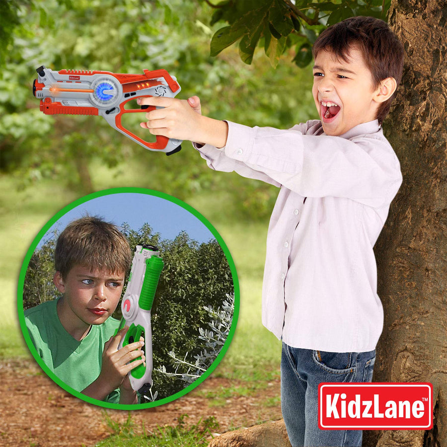 Kidzlane Laser Tag Guns Set of 4 | Lazer Tag Guns for Kids with 4 Team Players | Indoor and Outdoor Laser Tag Play Toy for Kids and Teens Boys and Girls | Ages 8+