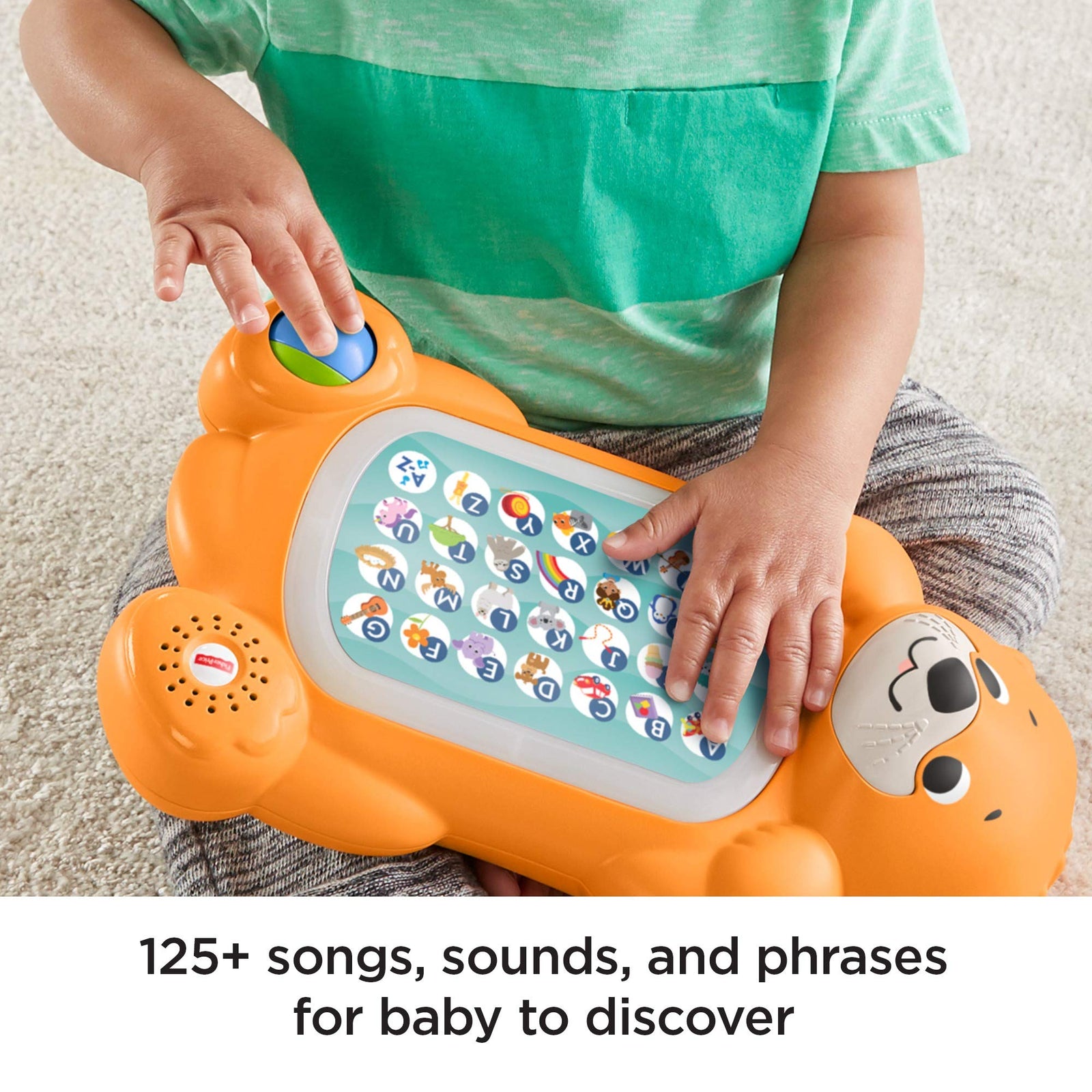 Fisher-Price Linkimals A to Z Otter - Interactive Educational Toy with Music & Lights for Baby Ages 9 Months & Up, Multicolor
