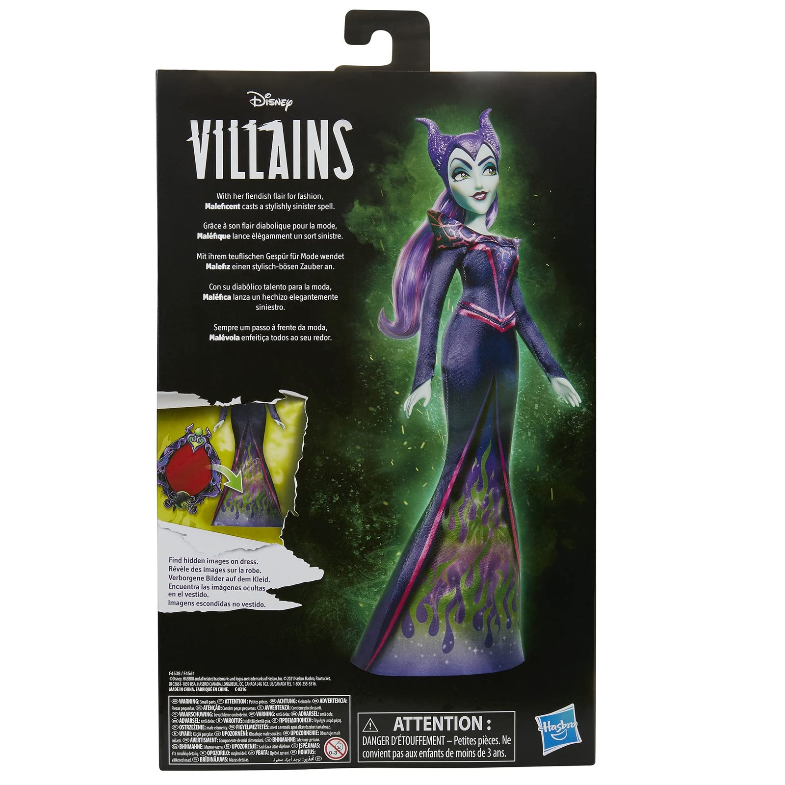 Disney Villains Maleficent Fashion Doll, Accessories and Removable Clothes, Disney Villains Toy for Kids 5 Years and Up