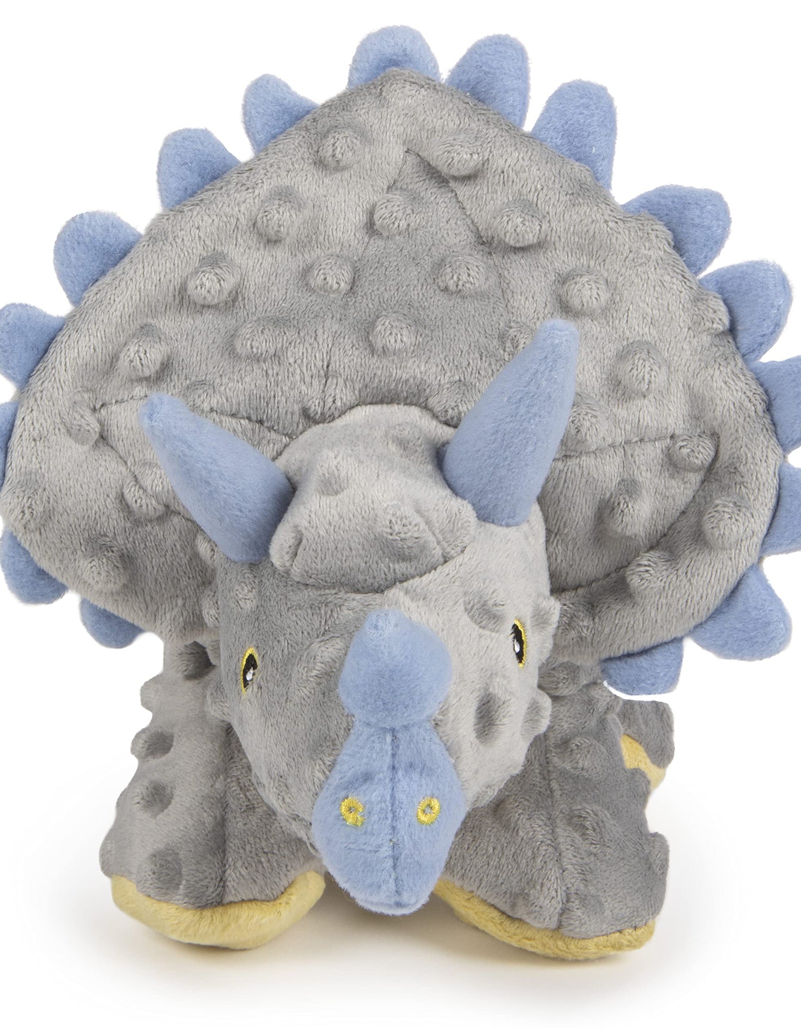 godog Dinos Triceratops with Chew Guard Technology Tough Plush Dog Toy, Grey, Large