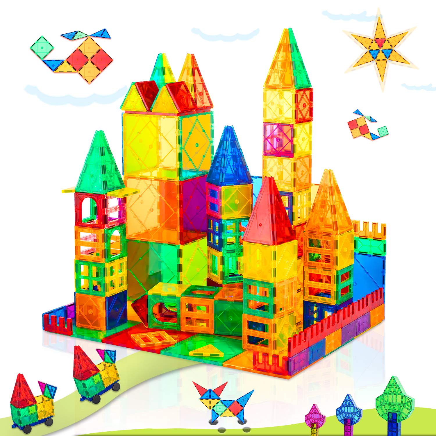 Magnet Toys for 3 Year Old Boys and Girls Magnetic Blocks Building Tiles STEM Learning Toys Montessori Toys for Toddlers Kids