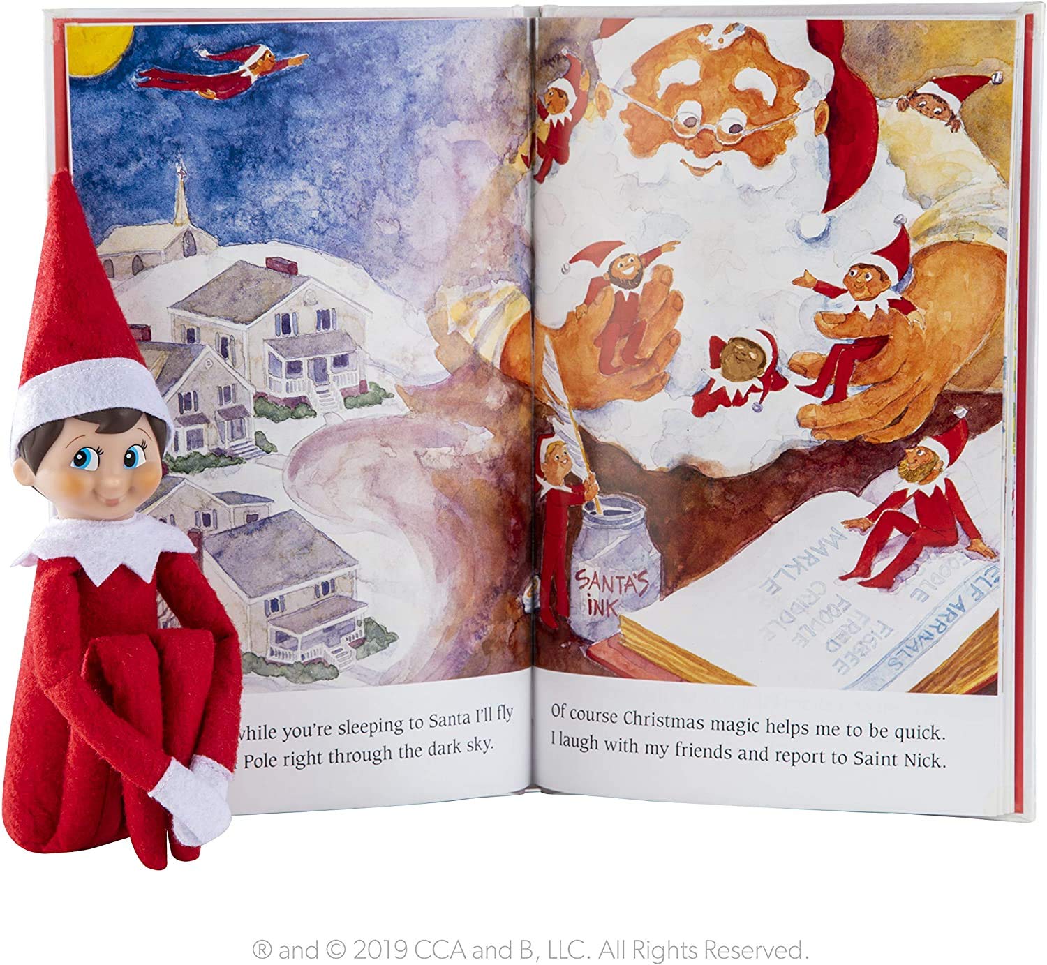 A Christmas Tradition Blue-Eyed Boy Light Tone Scout Elf! Elf and Book Included.