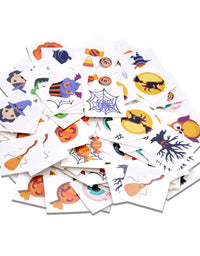 300+ Assorted Halloween Temporary Tattoos including 90 Glow in the Dark Tattoos (54 Designs) for Kids Halloween Trick or Treat Party Supplies, Class Hang out Give away Treat!
