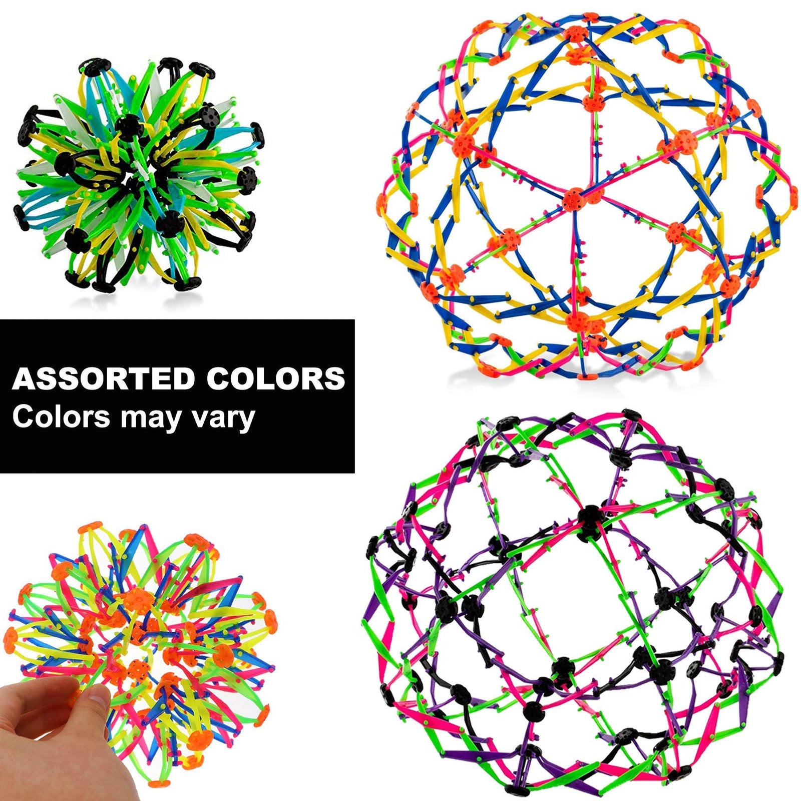 4E's Novelty Expandable Breathing Ball Toy Sphere for Kids Stress Reliever Fidget Toys Colors May Vary for Yoga Anxiety Relaxation Expands from 5.6" to 12"
