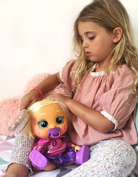 Cry Babies Kiss Me Stella - 12" Baby Doll | Deluxe Blushing Cheeks Feature | Shimmery Changeable Outfit with Bonus Baby Bottle
