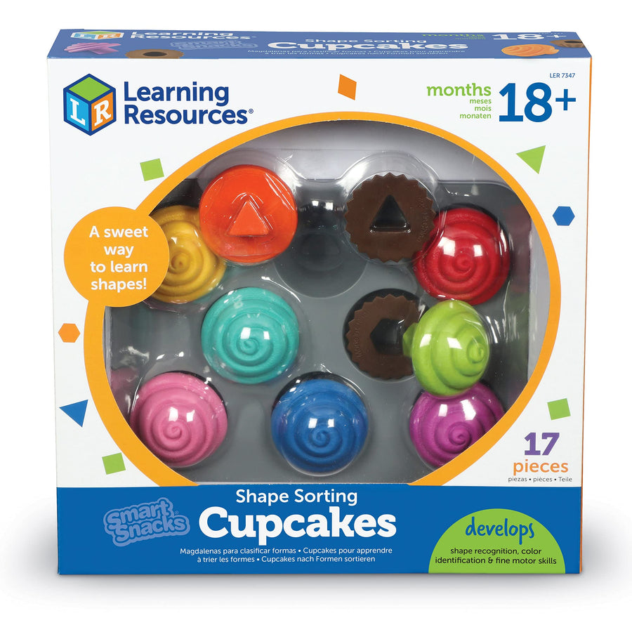 Learning Resources Smart Snacks Shape Sorting Cupcakes, Fine Motor, Color & Shape Recognition, Ages 18 mos+
