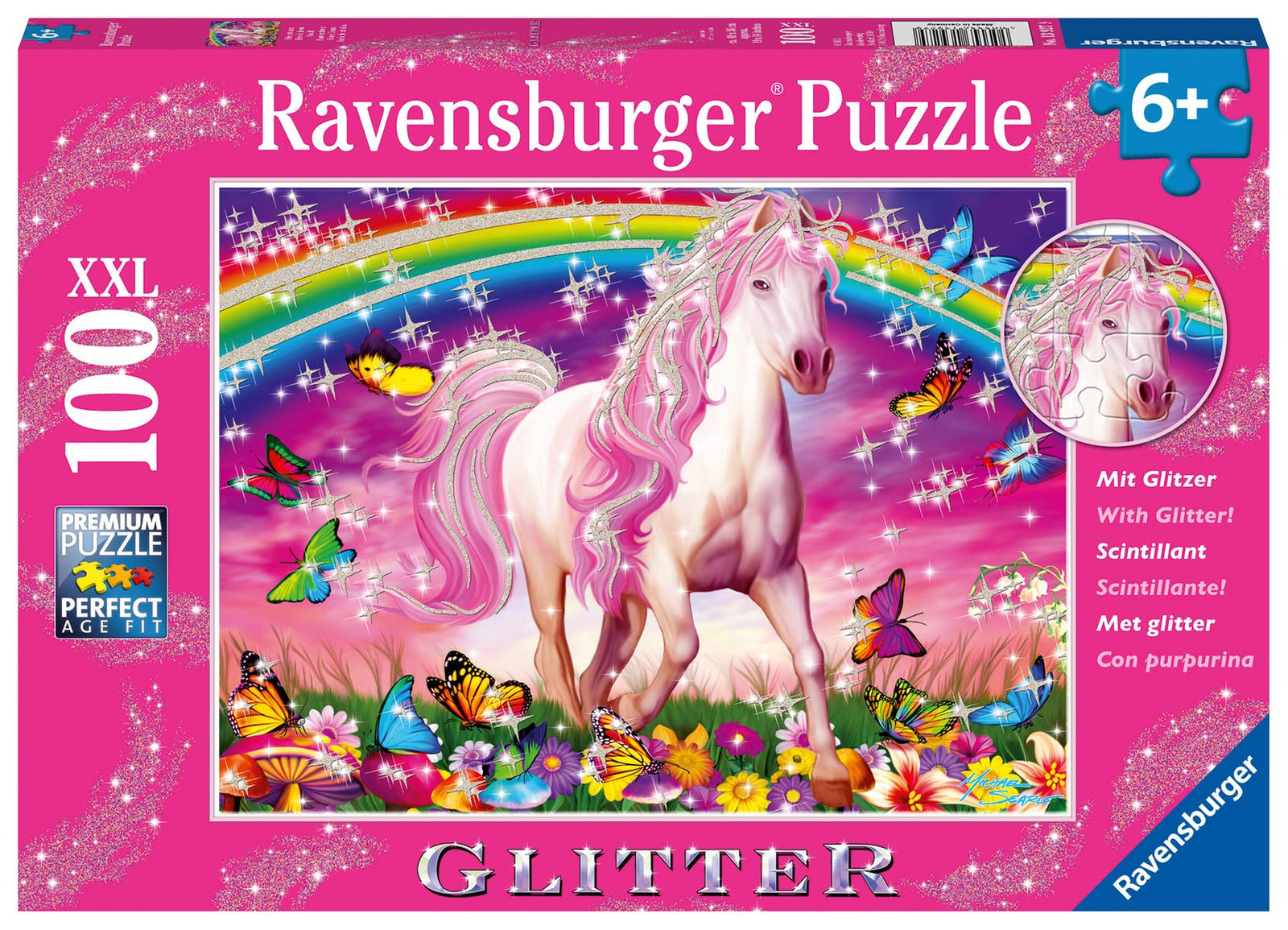 Ravensburger Horse Dreams - 100 Piece Glitter Jigsaw Puzzle for Kids – Every Piece is Unique, Pieces Fit Together Perfectly