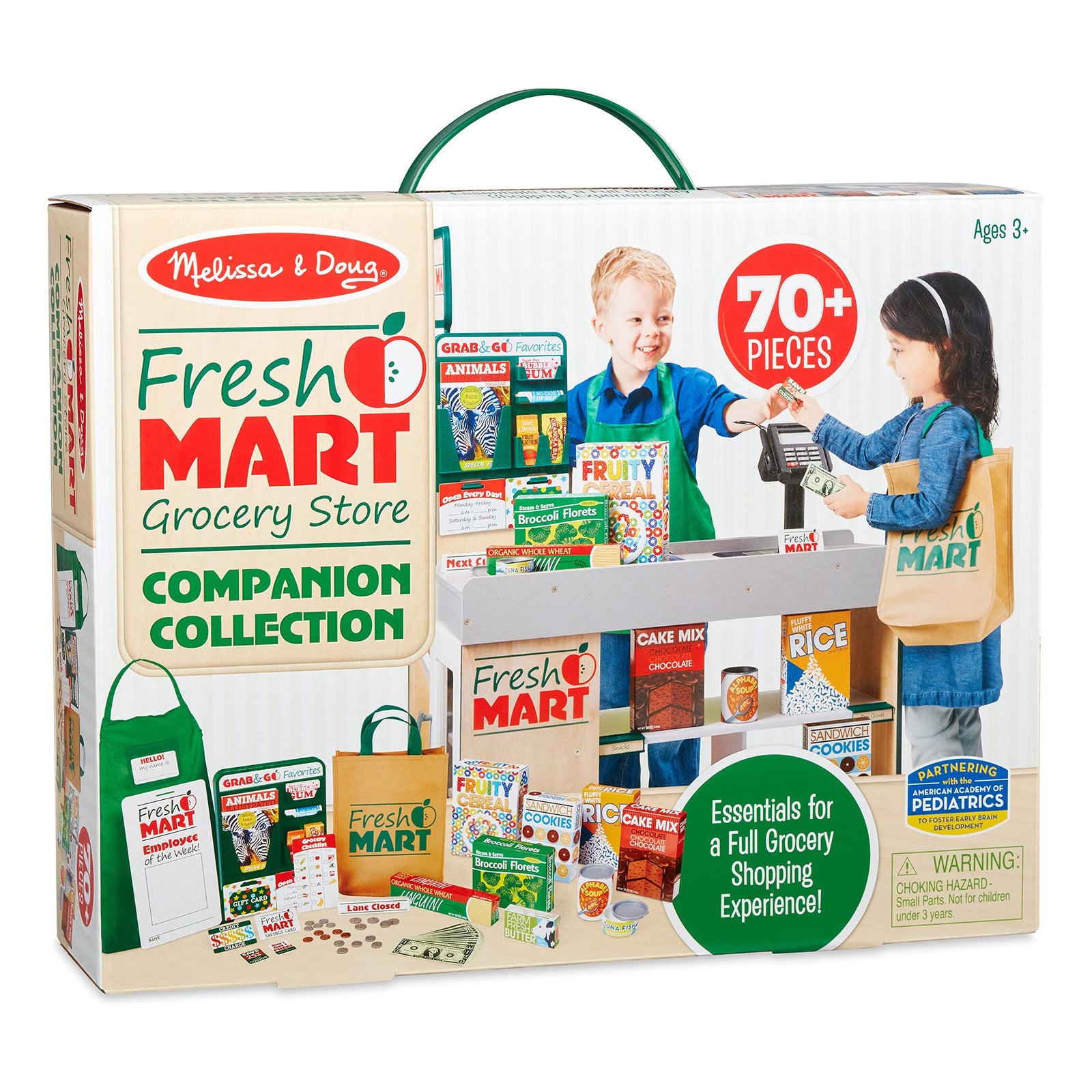 Melissa & Doug Fresh Mart Grocery Store Play Food and Role Play Companion Set (84 pcs)