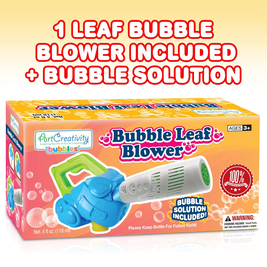ArtCreativity Bubble Leaf Blower, Bubble Solution Included, Fun Bubbles Blowing Toys for Boys and Girls, Cool Birthday Gift for Kids