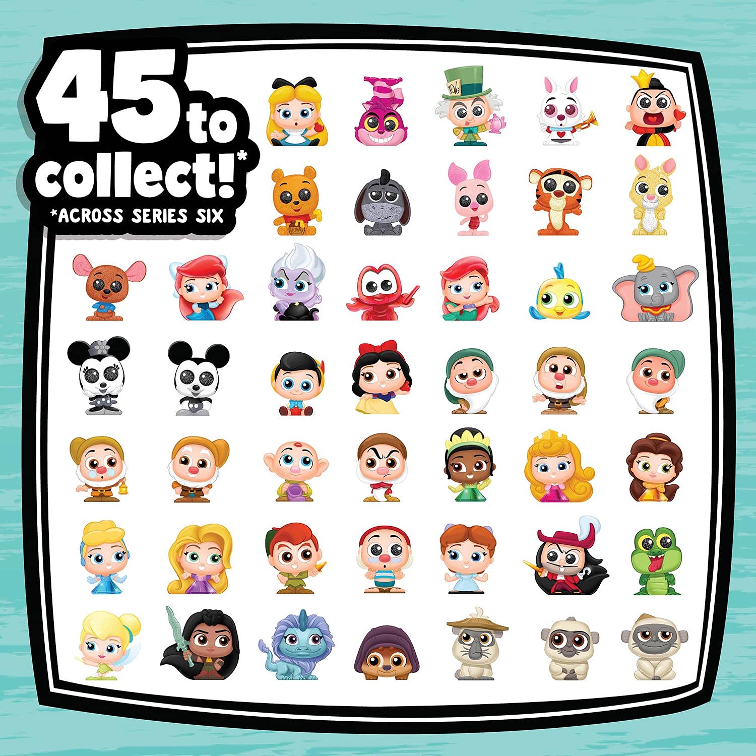 Disney Doorables Multi Peek Series 6 Jeweled Disney Princess Characters, Includes 5, 6, or 7 Collectible Mini Figures, Styles May Vary, by Just Play