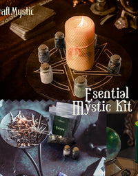 Witchcraft Supplies Box for Wiccan Spells – 36 Pack of Crystals Dried Herbs and Colored Magic Candles for Beginners Experienced Witches Pagan Spell-Versatile Tools Gifts Packaging Baby Toy Craft
