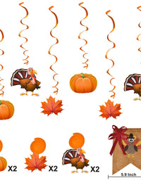 Friendsgiving Garland Party Decoration Set Including 2 Banner Hanging Garland, 6 Foil Swirls with Decorative Hanging Cutouts for Thanksgiving Holiday Decor
