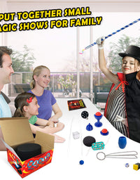 Heyzeibo Magic Kit for Kids - Magic Tricks Games Toy for Girls & Boys, Magician Pretend Play Dress Up Set with Magic Wand & More Magic Tricks, Instruction Manual, for Beginners Toddlers
