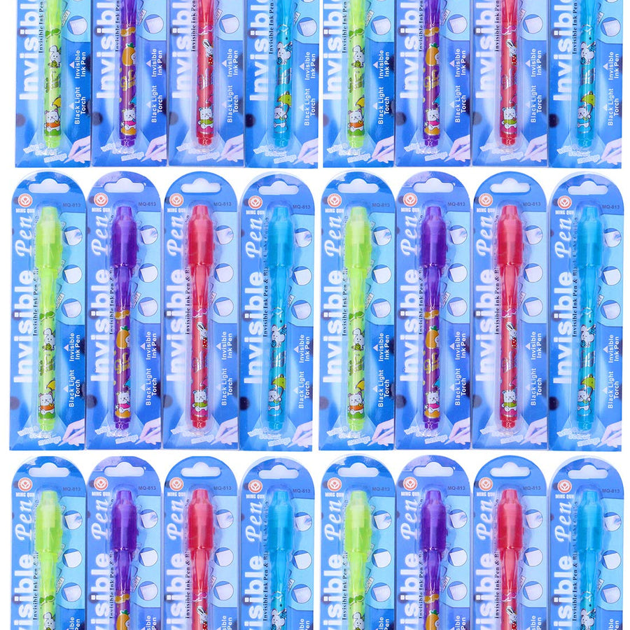 Invisible Ink Pen 24Pcs Spy Pen with UV Light Magic Marker Kid Pens for Secret Message and Birthday Party,Writing Secret Message for Easter Day Halloween Christmas Party Bag Gift