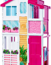 Barbie 3-Story House with Pop-Up Umbrella, Multicolor [Amazon Exclusive]
