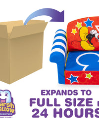 Marshmallow Furniture, Children's 2-in-1 Flip Open Foam Compressed Sofa, Disney’s Mickey Mouse
