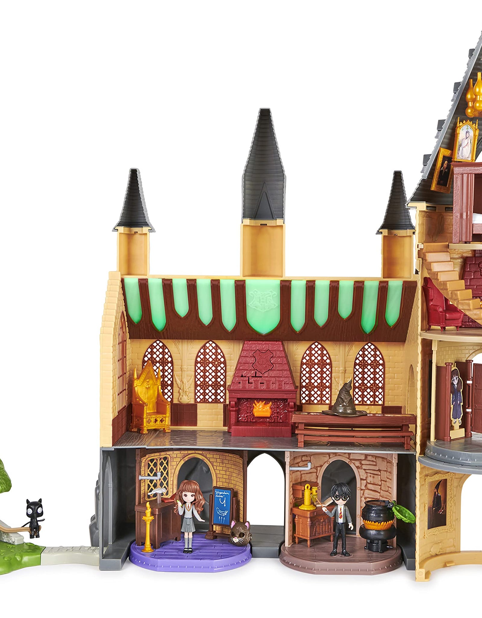 Wizarding World Harry Potter, Magical Minis Amazon Exclusive Deluxe Hogwarts Castle, 3 Classroom Playsets, 22 Accessories, 3 Figures, Lights & Sounds