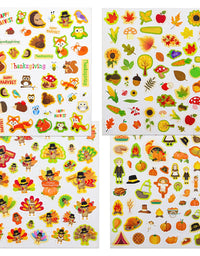 Thanksgiving Stickers for Kids 8 Sheets Thanksgiving Day Party Supply Classroom Reward
