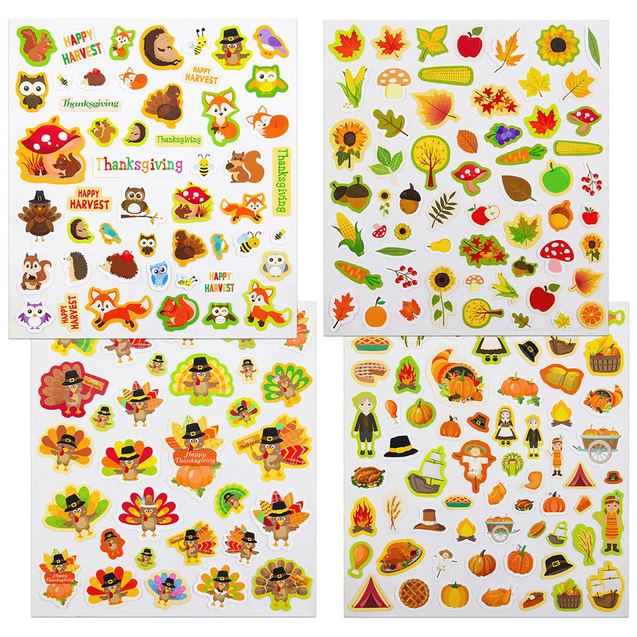 Thanksgiving Stickers for Kids 8 Sheets Thanksgiving Day Party Supply Classroom Reward