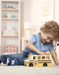 Melissa & Doug School Bus Wooden Play Set With 7 Play Figures
