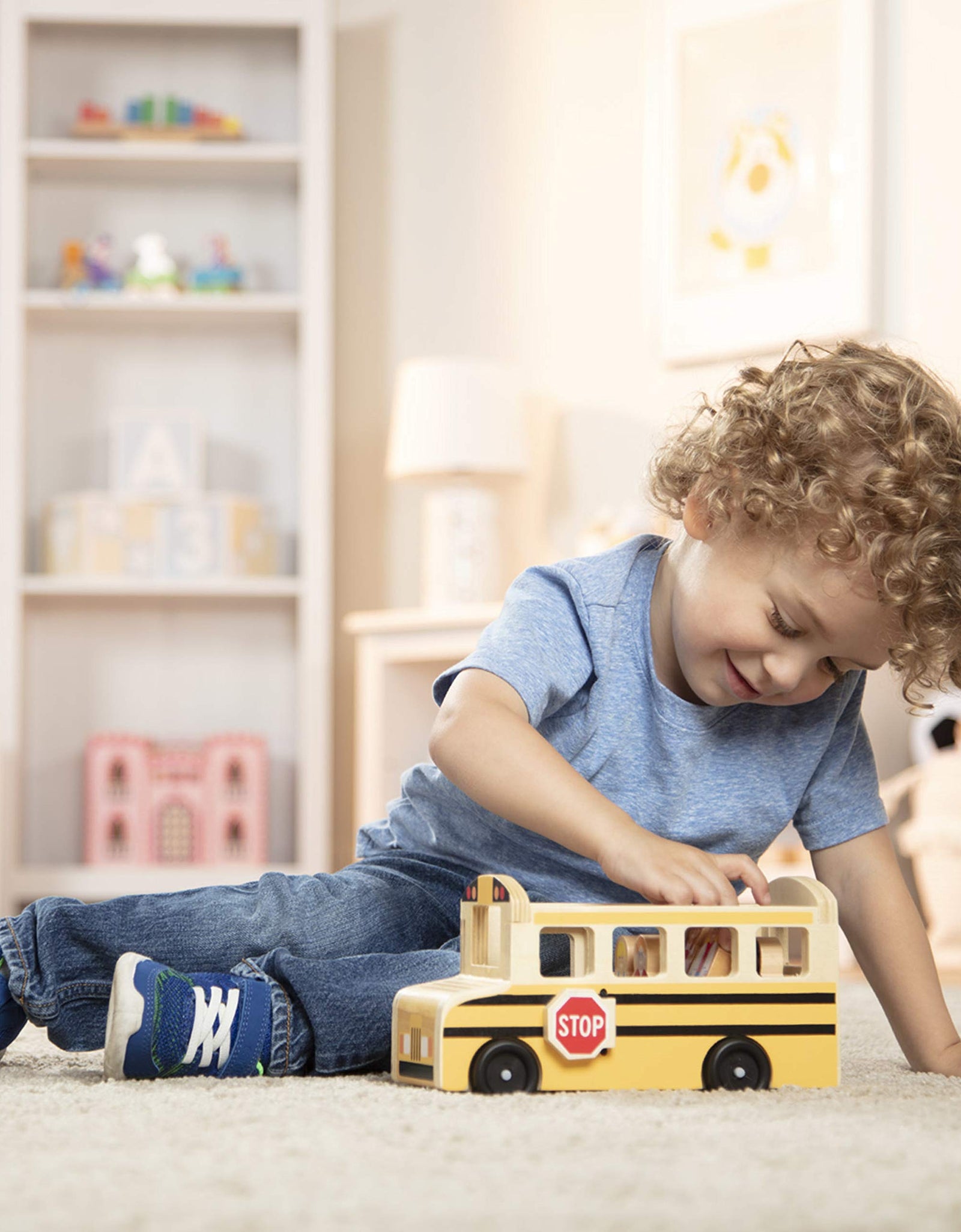 Melissa & Doug School Bus Wooden Play Set With 7 Play Figures