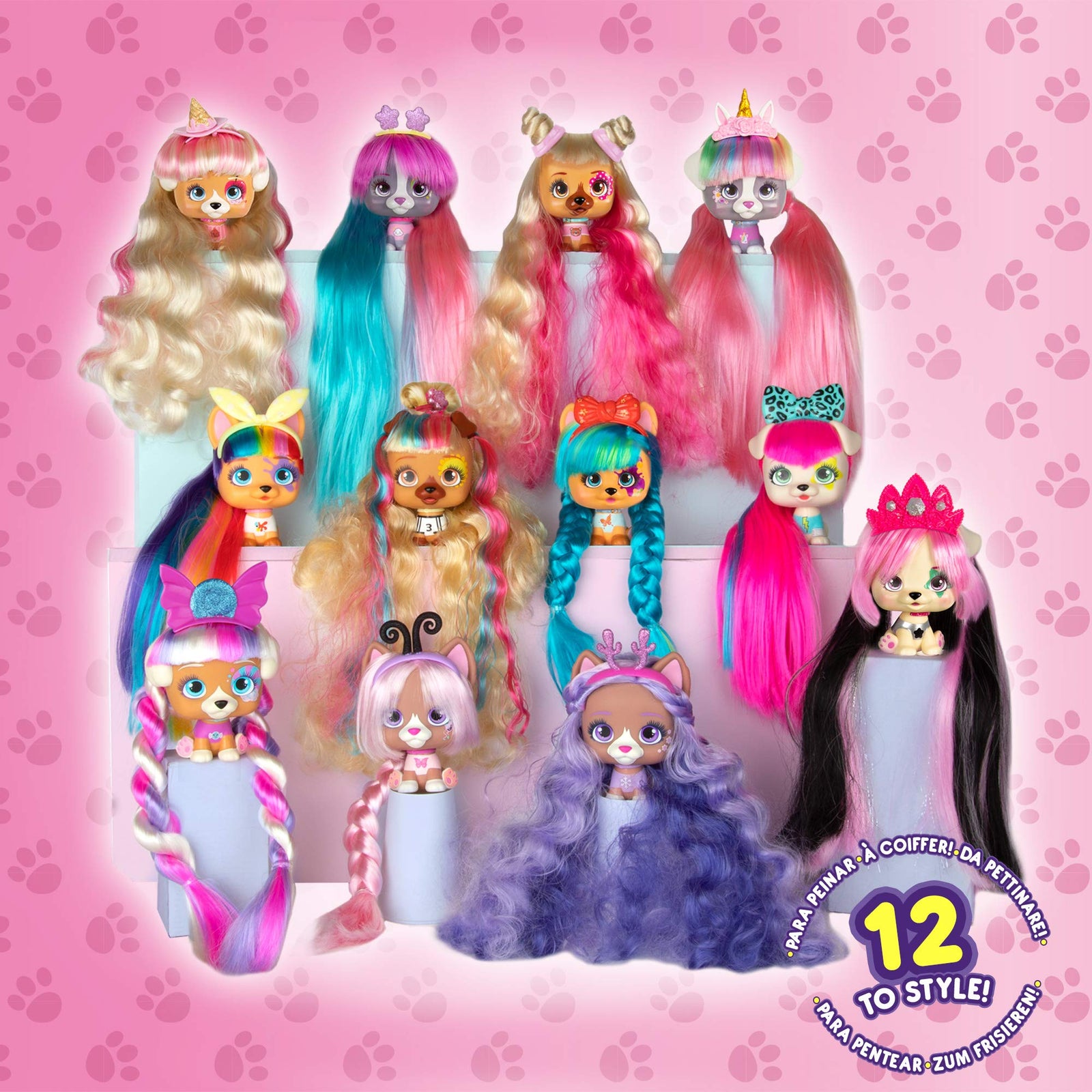 IMC Toys VIP Pets - Surprise Hair Reveal Doll - Series 1 Mousse Bottle, Multi , Pink