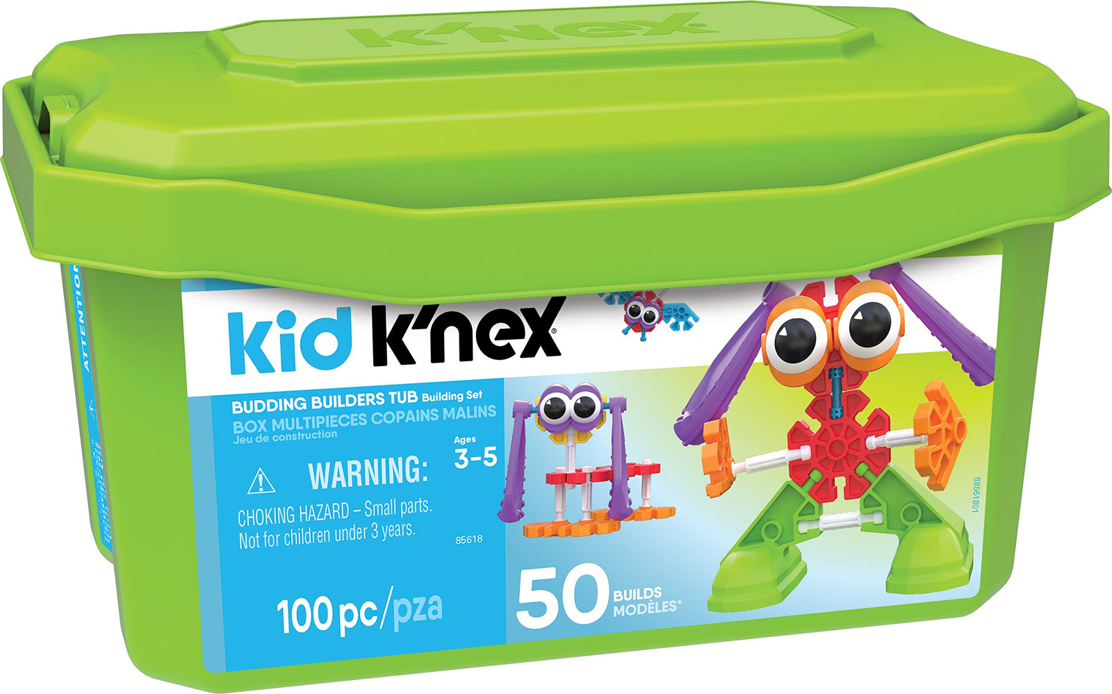 KID K’NEX – Budding Builders Building Set – 100 Pieces – Ages 3 and Up – Preschool Educational Toy