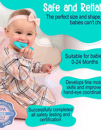 Baby Elefun Teething Toys, BPA Free Silicone Teethers - Easy to Hold - with Gift Christmas Stocking Stuffers Package, Highly Effective Elephant Teether Ring Toy for Babies 0-6 6-12 Months Boy or Girl
