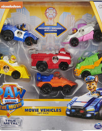 PAW Patrol, True Metal Movie Gift Pack of 6 Collectible Die-Cast Toy Cars, 1:55 Scale, Kids Toys for Ages 3 and up
