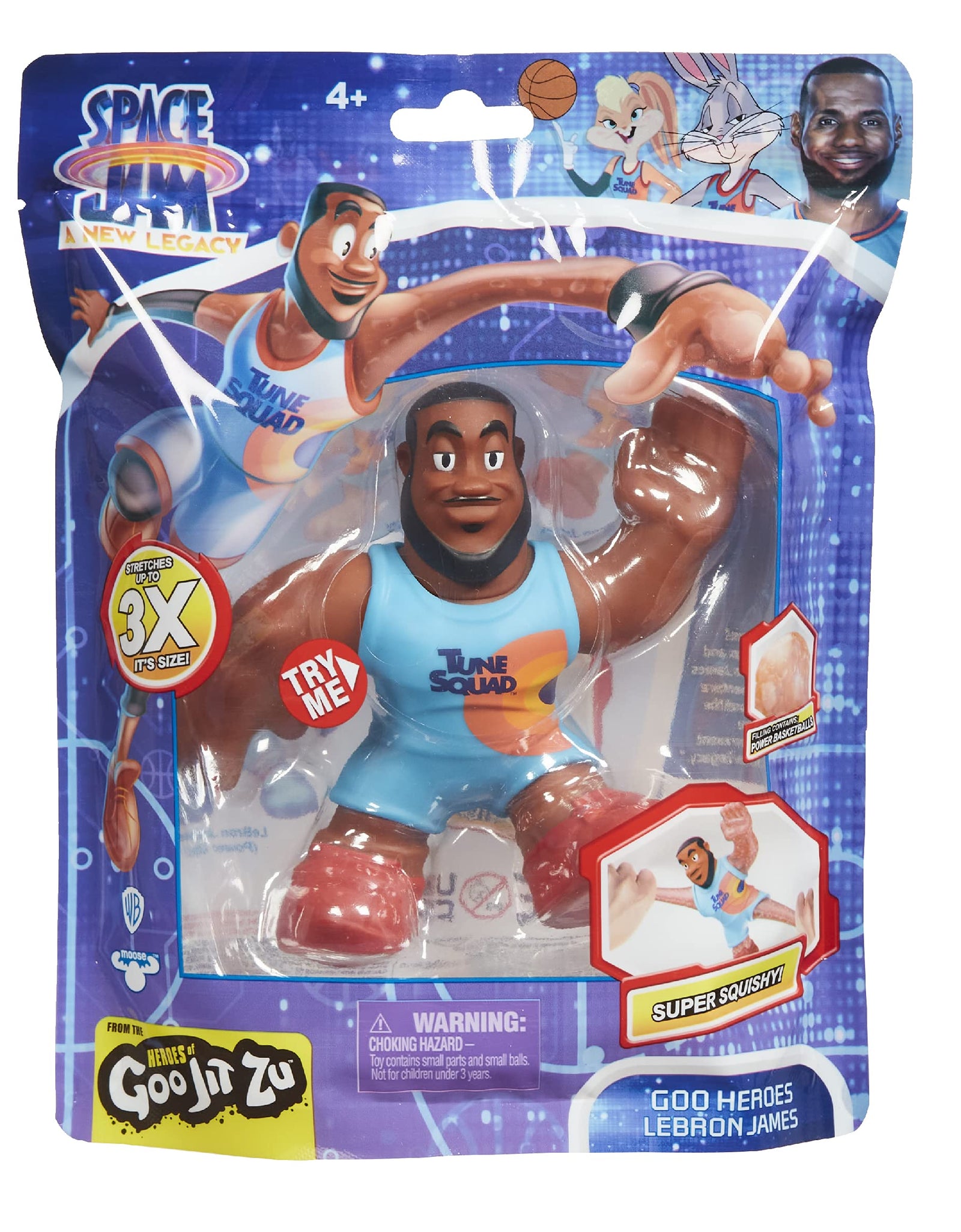 Moose Toys Heroes of Goo JIT Zu – Space Jam: A New Legacy - 5" Stretchy Goo Filled Action Figure - Lebron James