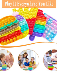 9 Pack Colorful Pop Fidget Toy, Push Bubble Popper Sensory Toy, Autism Special Needs Stress Reliever Silicone Stress Reliever Toy ，Help Restore Emotions Gift for Adult Kids (Rainbow&Pink)
