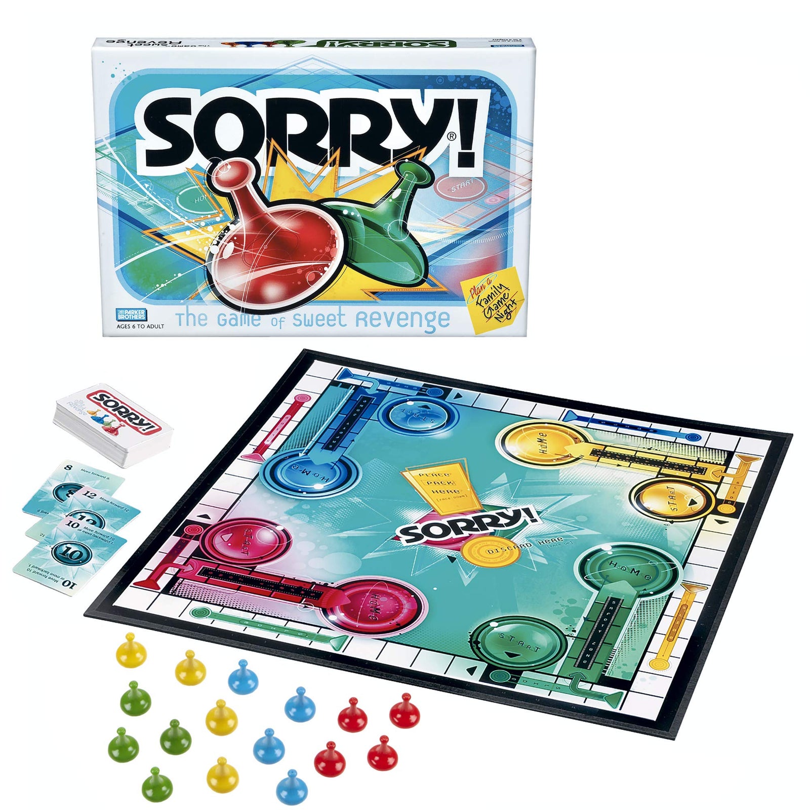 Hasbro Gaming Sorry! Parker Brothers Family Board Game for 2 to 4 Players Ages 6 and Up (Amazon Exclusive)