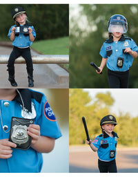 Dress-Up-America Police Badge For Kids - Pretend Play NYPD Badge With Chain & Belt Clip
