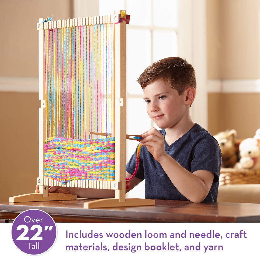 Melissa & Doug Wooden Multi-Craft Weaving Loom: Extra-Large Frame (22.75 x 16.5 inches)