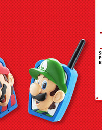 Super Mario Bros Walkie Talkies Kids Toys, Long Range, Two Way Static Free Handheld Radios, Designed for Indoor or Outdoor Games for Kids Aged 3 and Up
