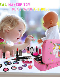 Kids Washable Makeup Girls Toys - Real Make Up Set Washable Make up Kit for Toddler Kids Girl Children Princess Pretend Play Christmas Birthday Gift Toys for Girl Aged 3 4 5 6
