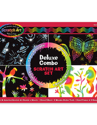 Melissa & Doug Deluxe Combo Scratch Art Set: 16 Boards, 2 Stylus Tools, 3 Frames
